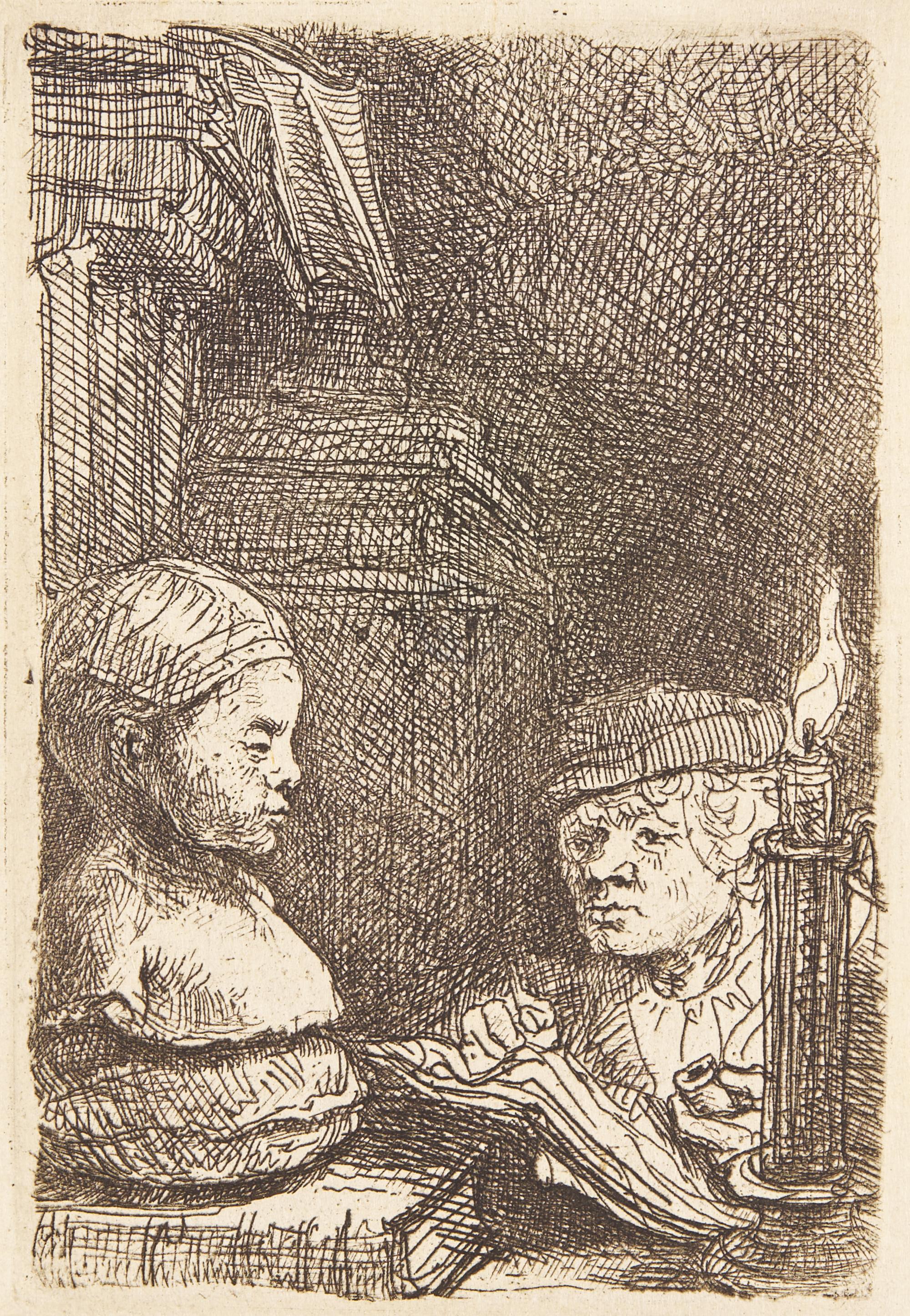 Rembrandt van Rijn (Dutch, 1606–1669) — Man Drawing from a Cast , 1641