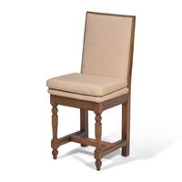 A French Baroque Carved Oak and Upholstered Backstool