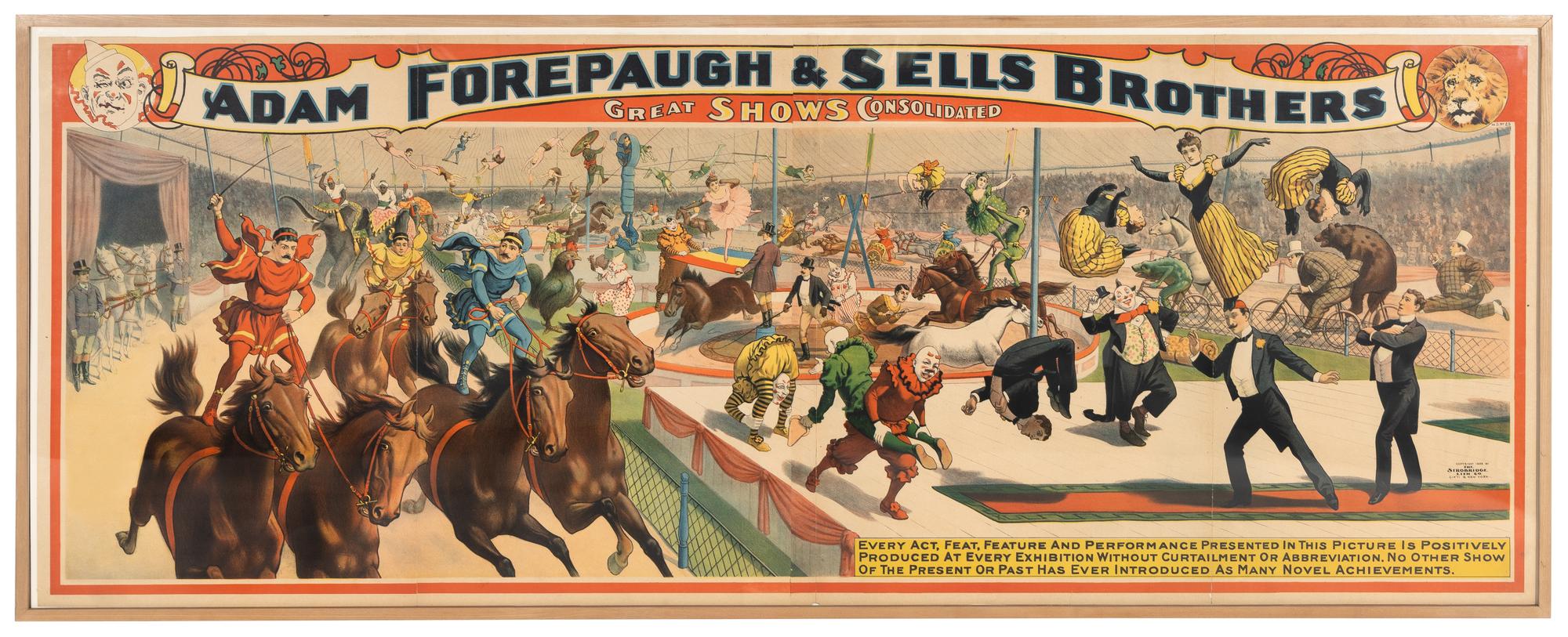 An Adam Forepaugh & Sells Brothers Circus Poster