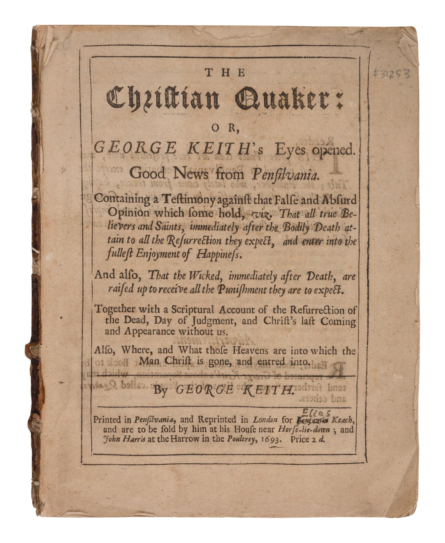 [QUAKERS]. A group of 7 tracts, comprising: