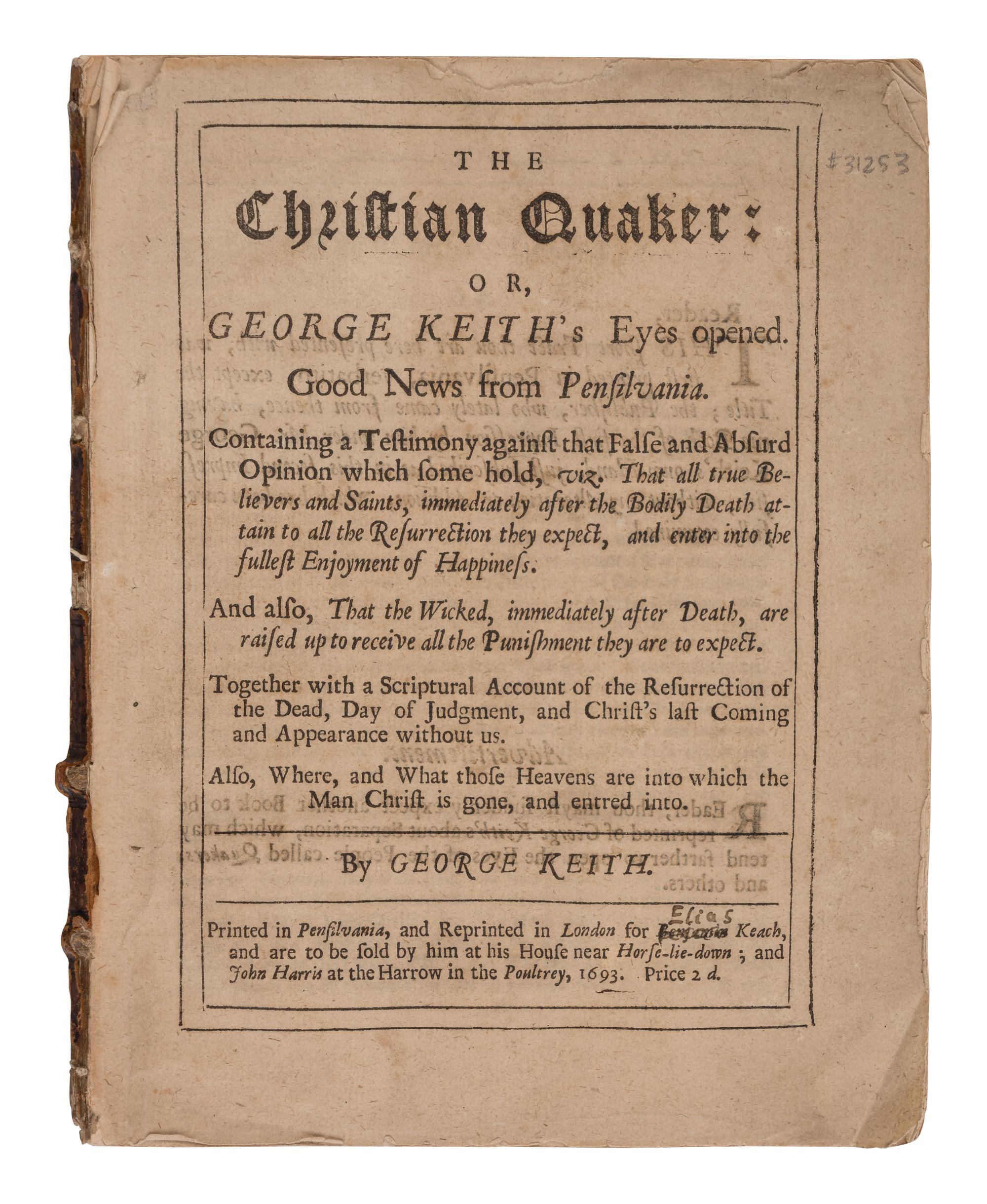 [QUAKERS]. A group of 7 tracts, comprising: