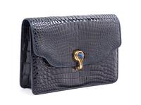 A Gucci Navy Skin Clutch, 8" x 5.5" x 2".