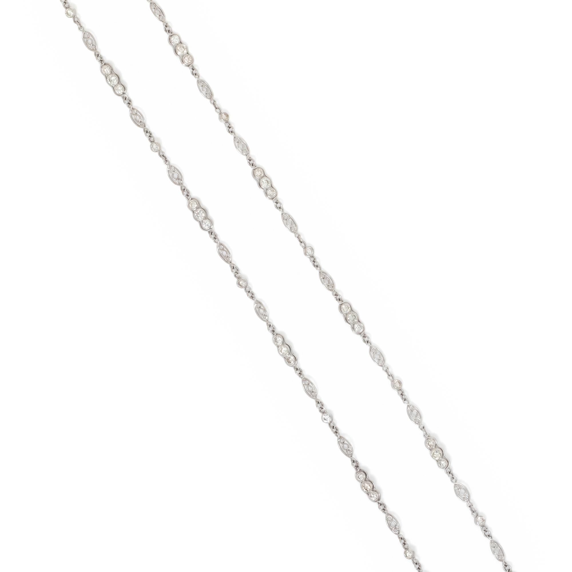 WHITE GOLD AND DIAMOND LONGCHAIN NECKLACE