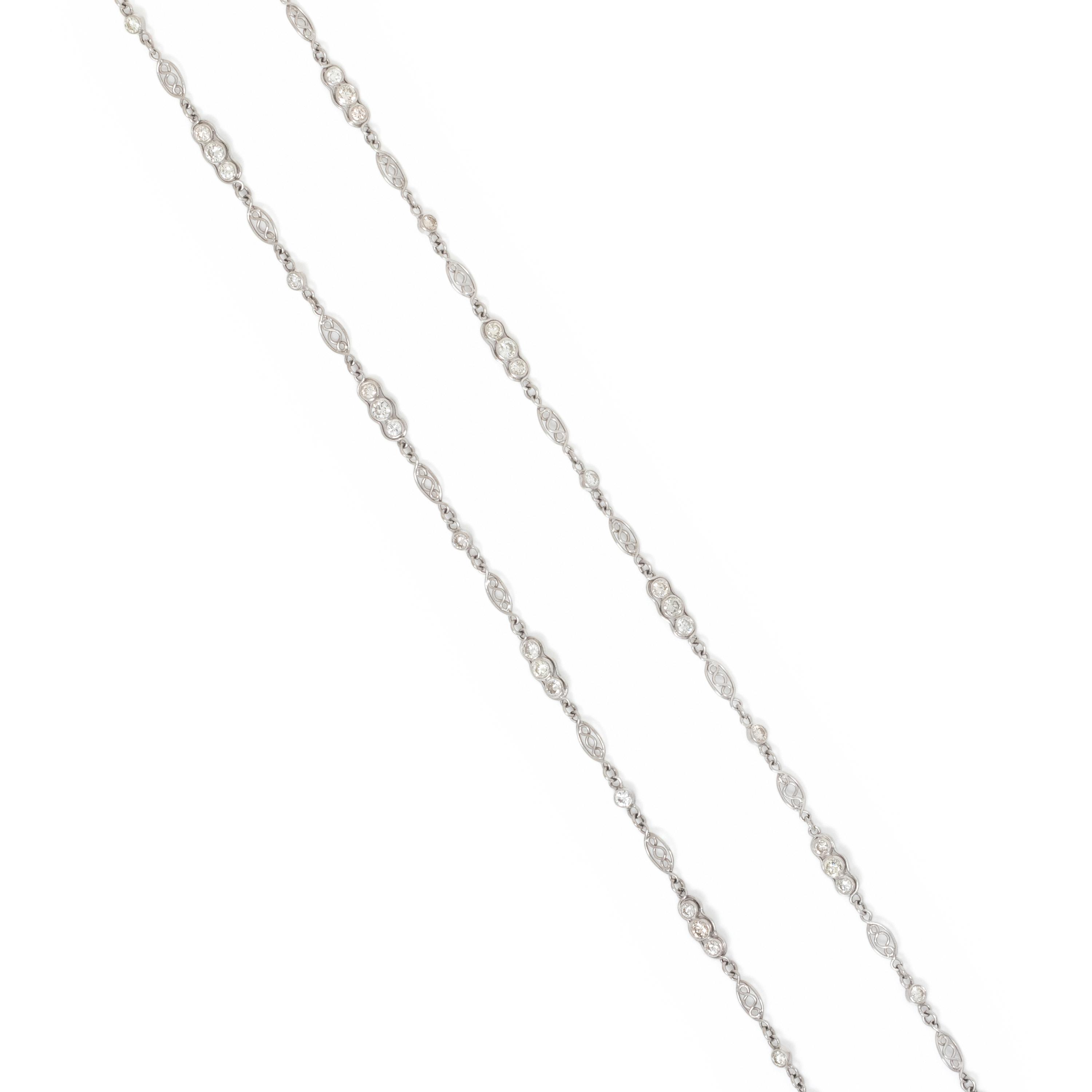 WHITE GOLD AND DIAMOND LONGCHAIN NECKLACE