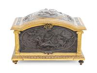 A French Gilt and Patinated Bronze Jewelry Casket