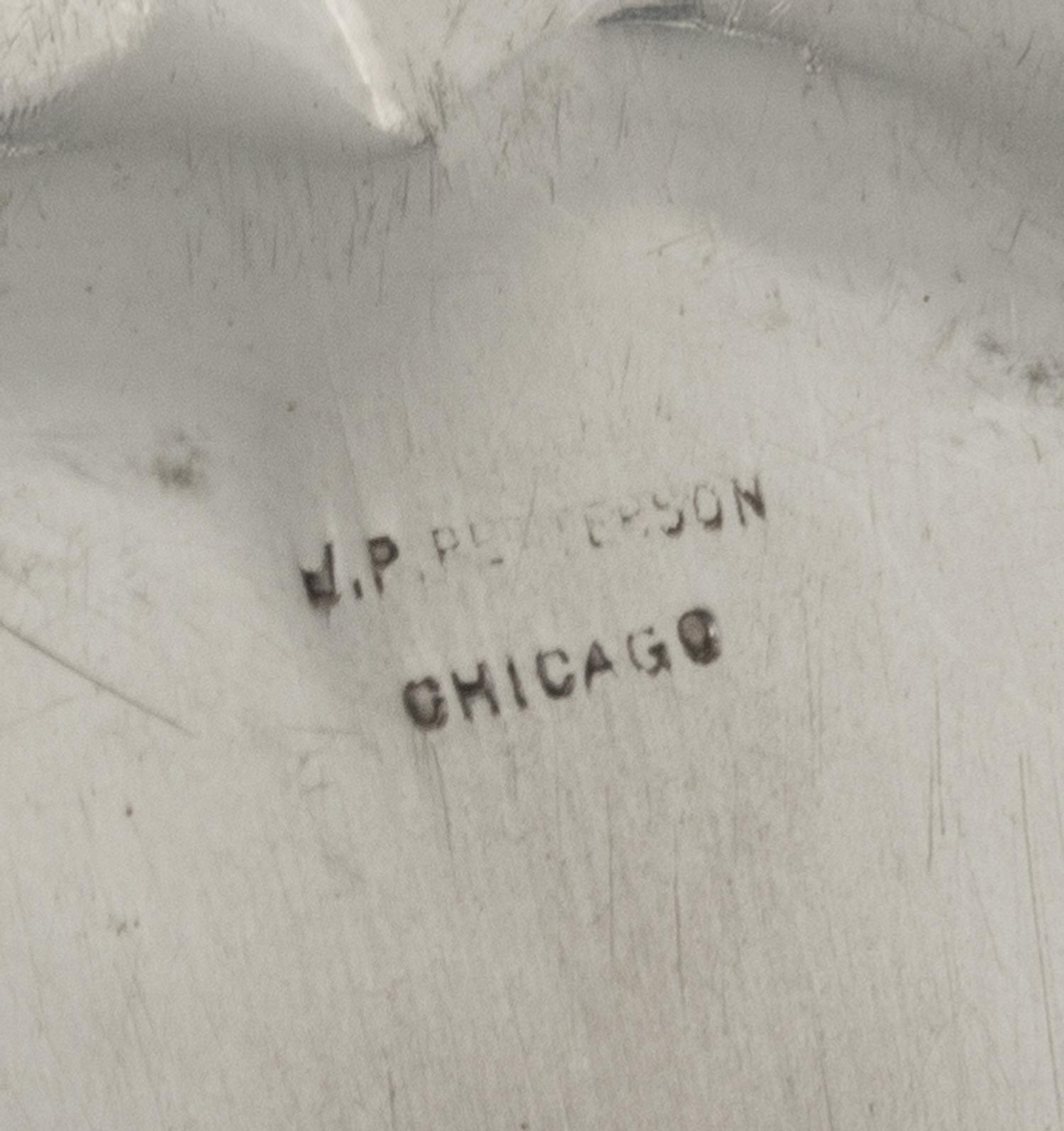 An American Silver Bowl, J.P. Peterson, Chicago, IL, 1920, of circular form with lobed sides and a spot-hammered finish, the underside