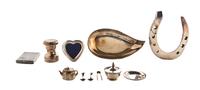 A Collection of Silver Articles, Various Makers, including an Italian horse shoe, a Mexican dish, an American tea ball and others of va