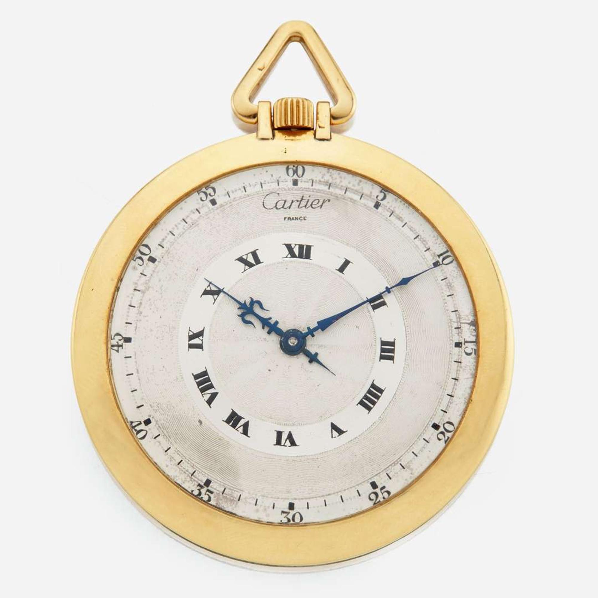 An Art Deco openface gold pocket watch, Cartier France