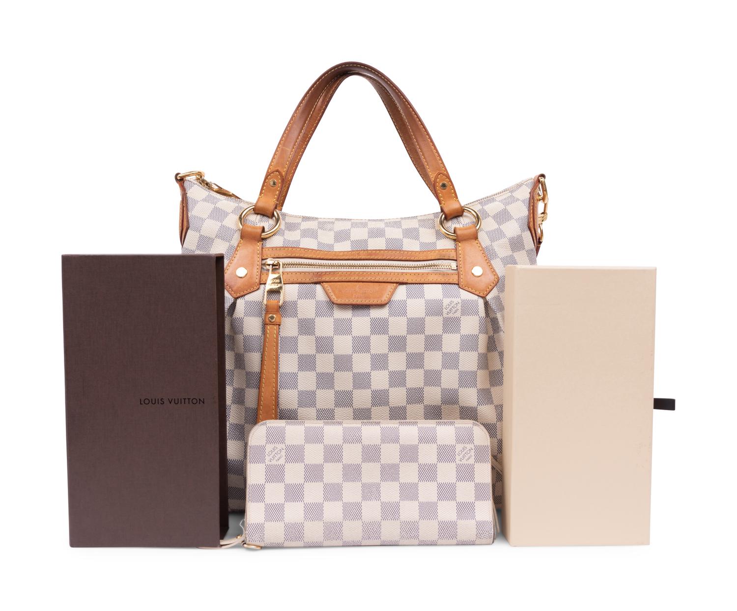 Two Louis Vuitton Damier Azur Items: One Handbag and One Wallet, 2012