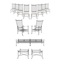 A Painted Metal Fifteen-Piece Garden Suite