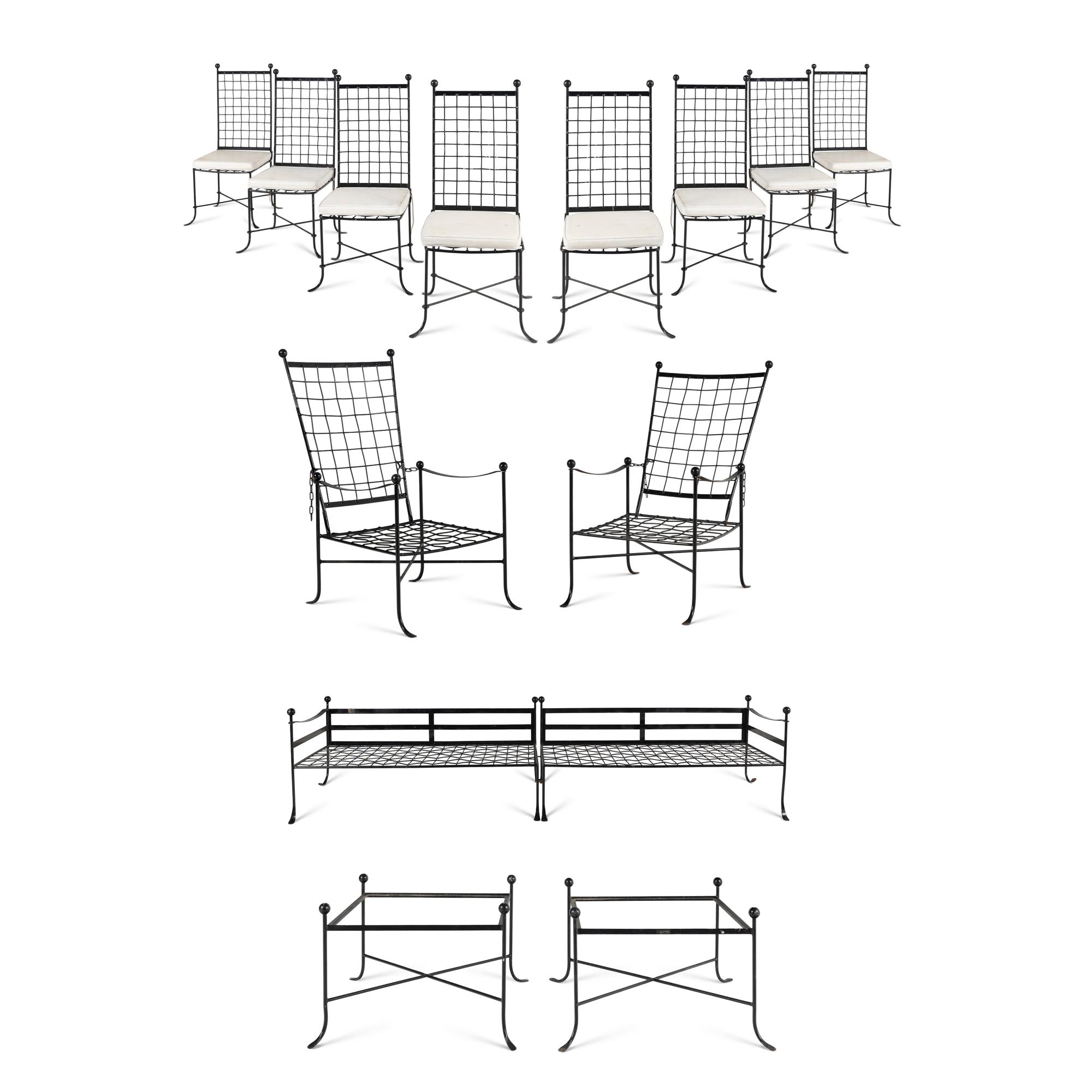 A Painted Metal Fifteen-Piece Garden Suite