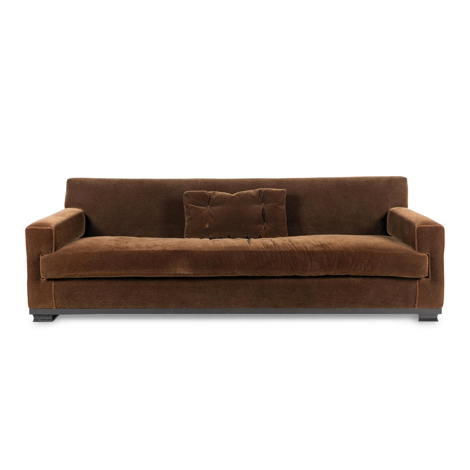 A Custom Velvet Upholstered Sofa