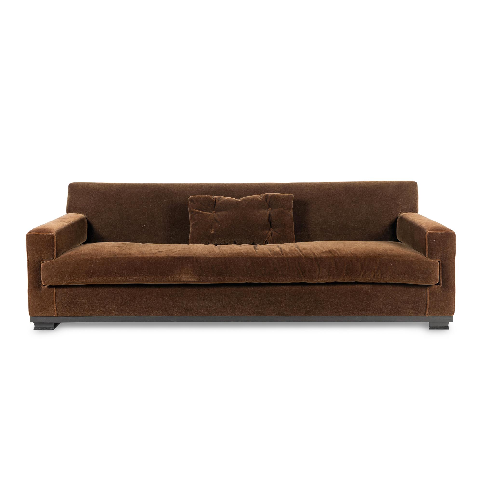 A Custom Velvet Upholstered Sofa