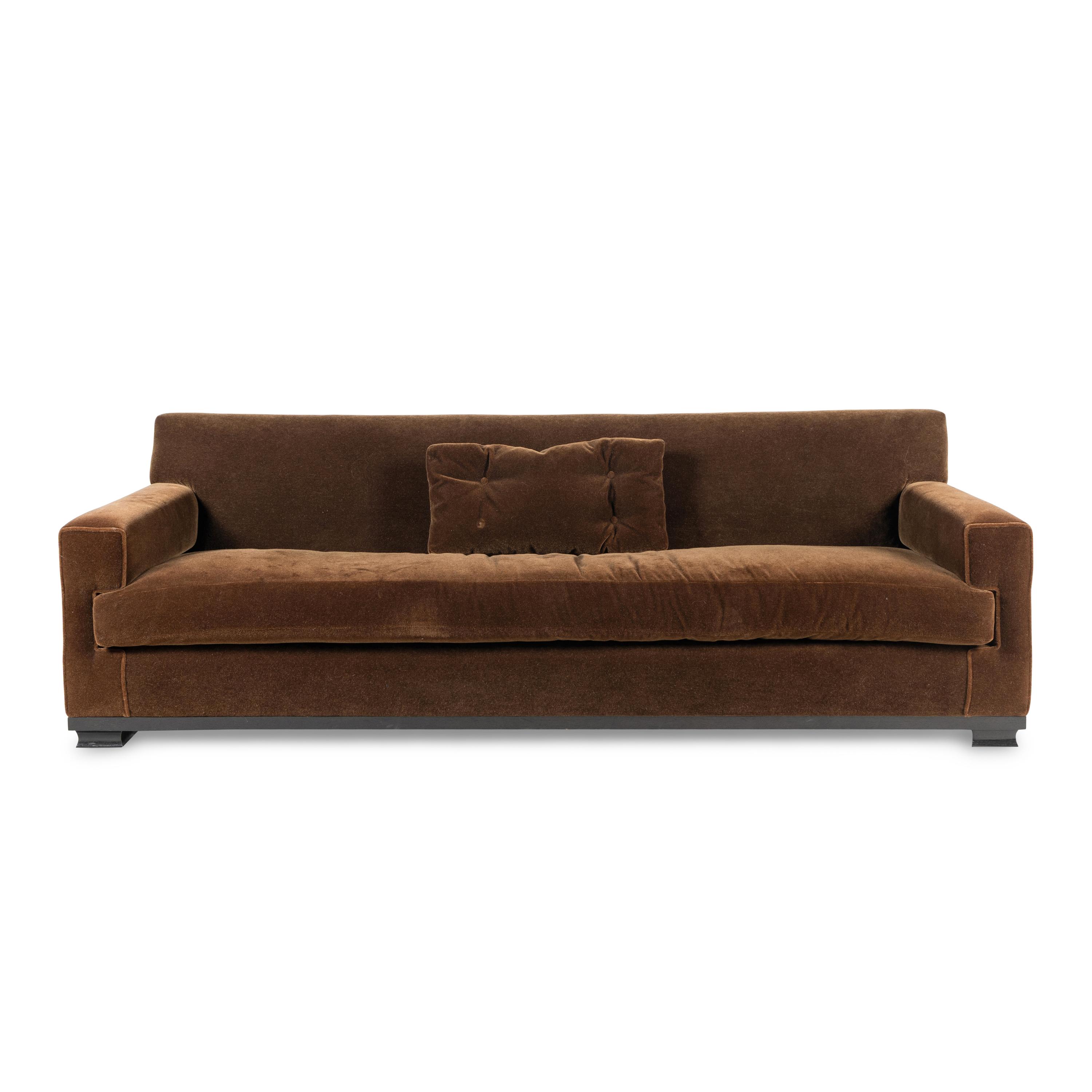 A Custom Velvet Upholstered Sofa