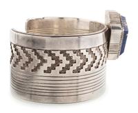 Silver and Lapis Cuff Bracelet