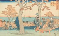 Twelve Prints Attributed to Hiroshige Each 9 3/4 x 14 inches (image).