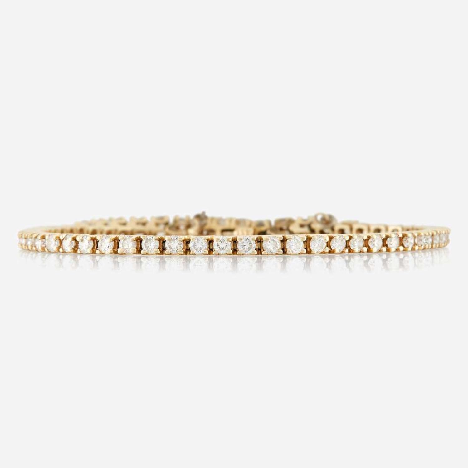 A diamond and gold bracelet