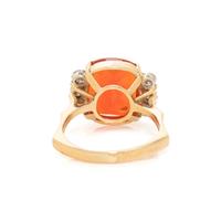 FIRE OPAL AND DIAMOND RING