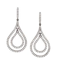 A Pair of 18 Karat Blackened Gold and Diamond Earrings,