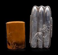 A Silver Cigar Case and A Brass Cigarette Case