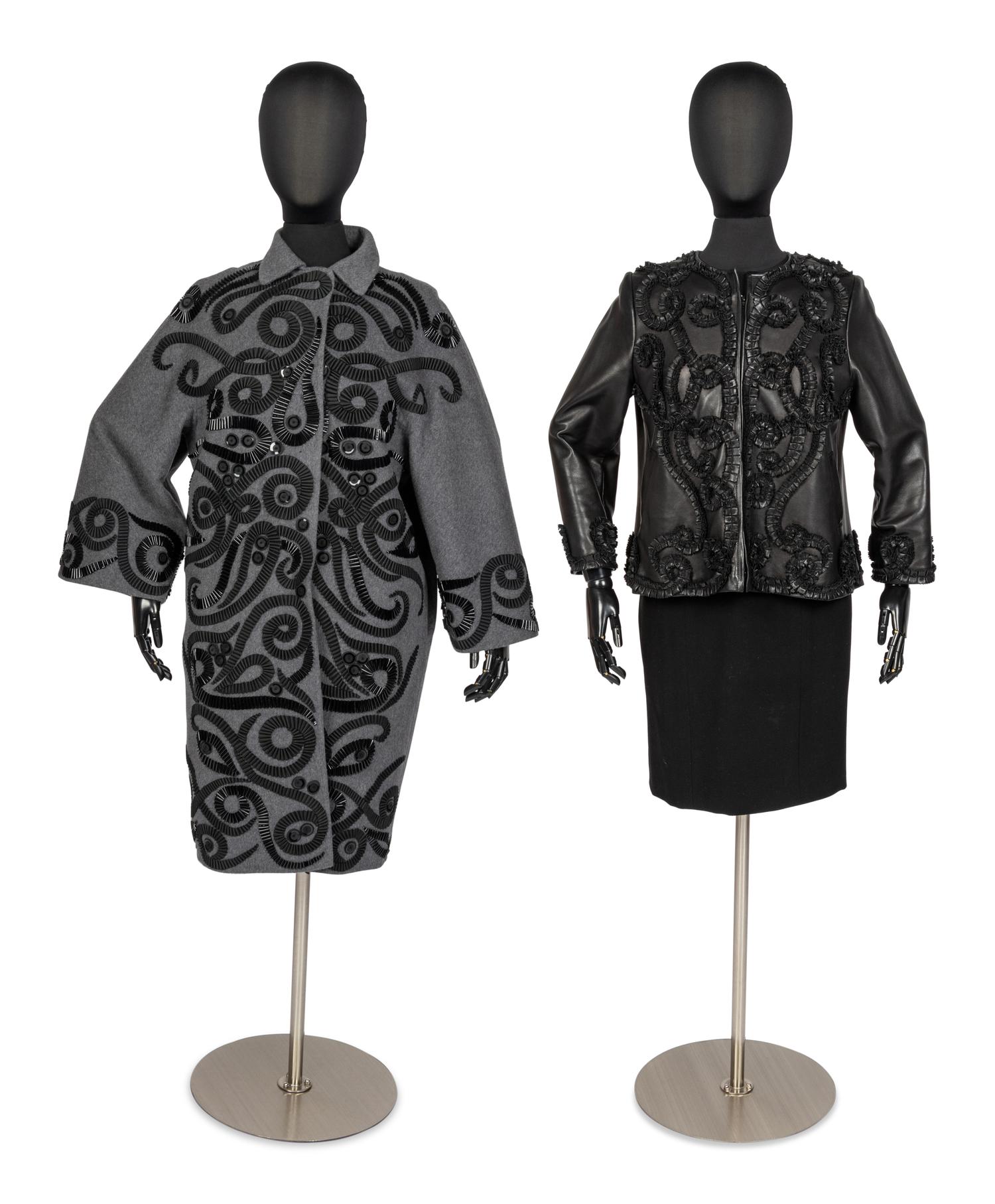 Two Oscar de la Renta Items: One Coat & One Lamb Leather Jacket, 2006-07