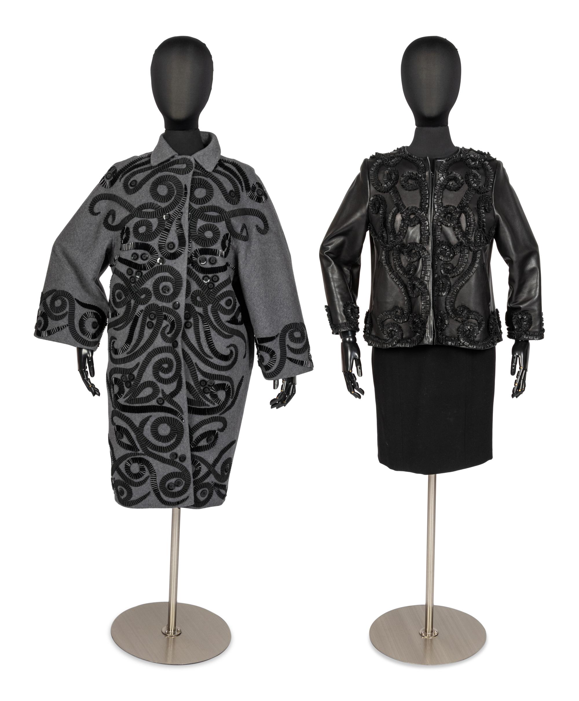 Two Oscar de la Renta Items: One Coat & One Lamb Leather Jacket, 2006-07