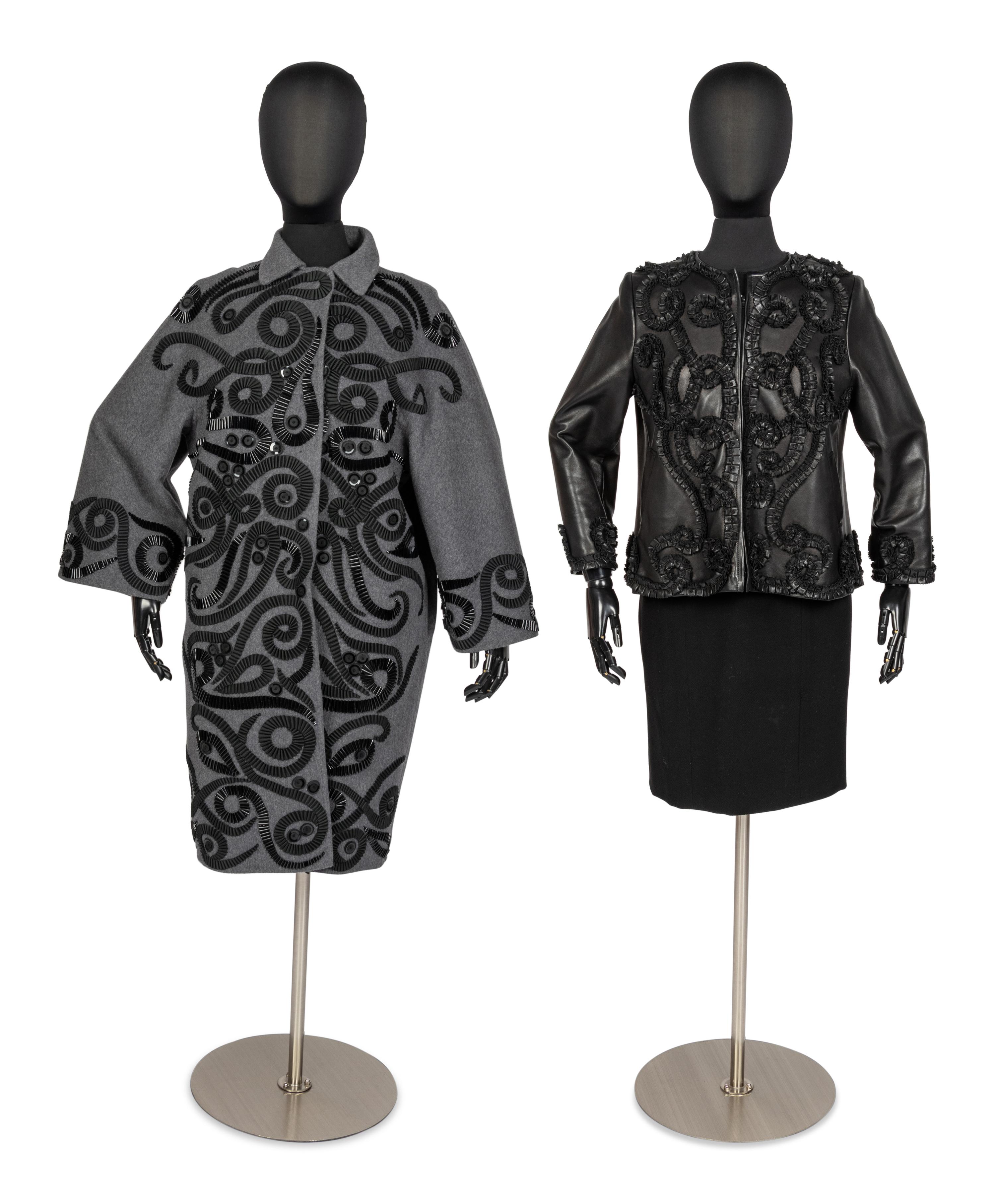 Two Oscar de la Renta Items: One Coat & One Lamb Leather Jacket, 2006-07