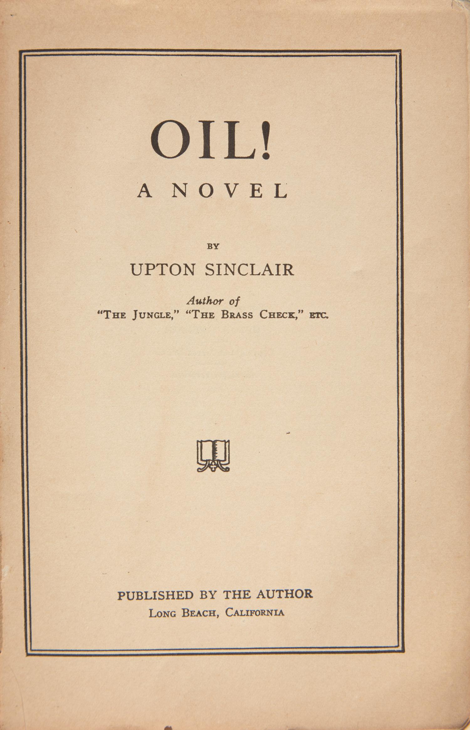 [Literature] Sinclair, Upton. Oil!