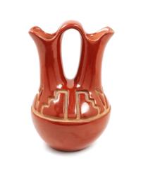 Carved Redware Wedding Vase