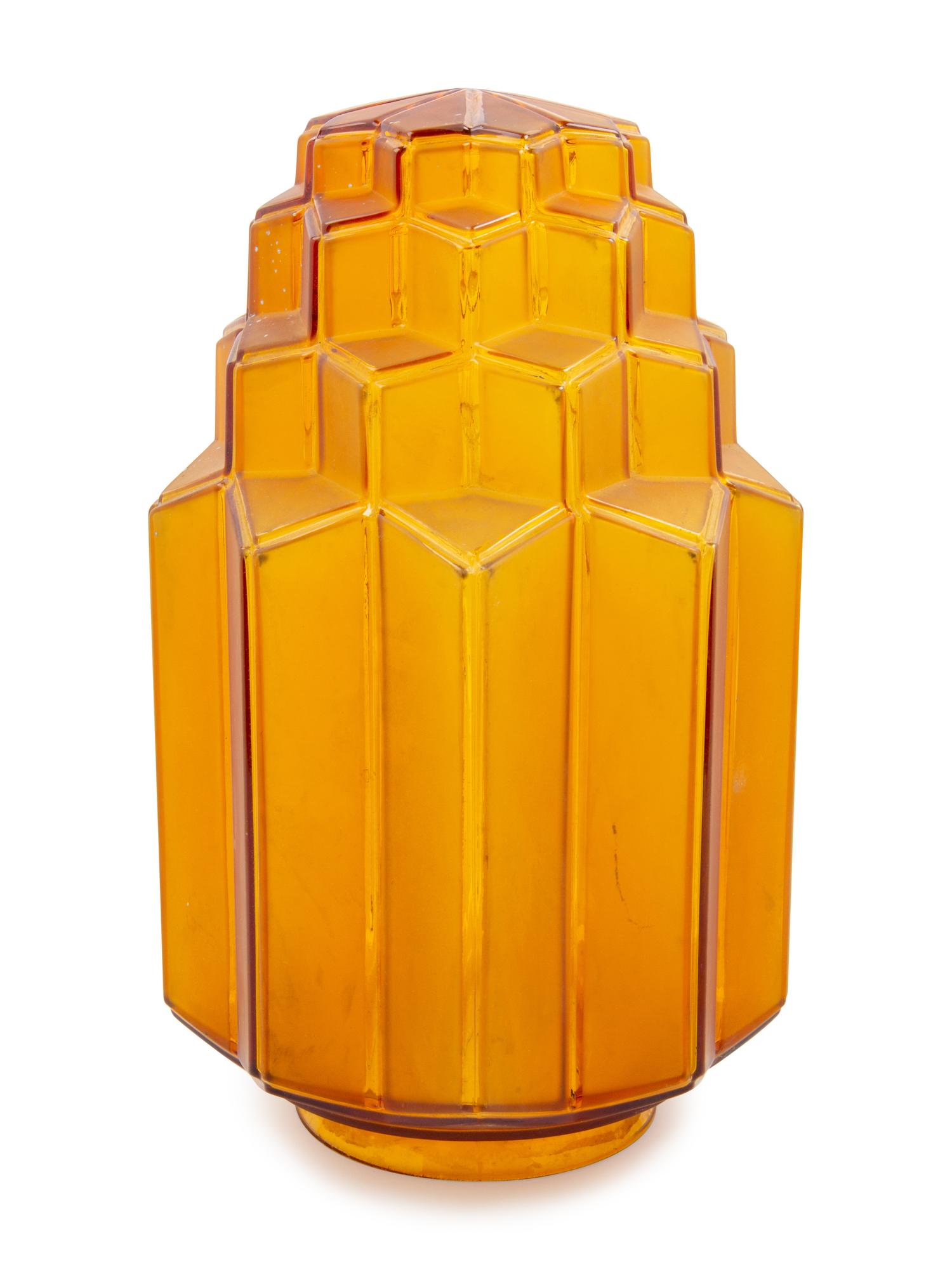 Three Art Deco Molded Glass Fixture Shades