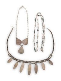 Navajo Silver and Turquoise Necklaces