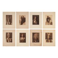 Edward Curtis (1868-1952) — Photogravures of Native American Male Subjects, Most Identified Lot of 21