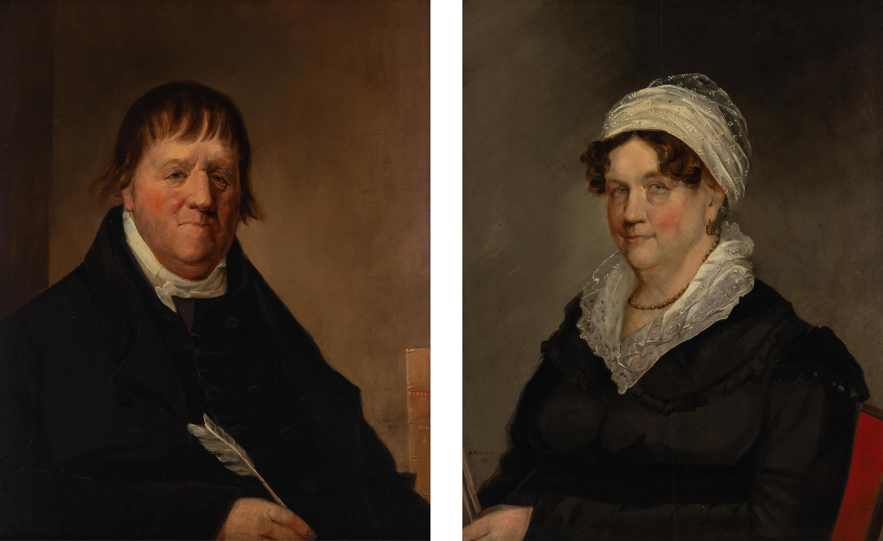 Henry Williams (American, 1787-1830) — Pair of Portraits: Lady and Gentleman , 1823