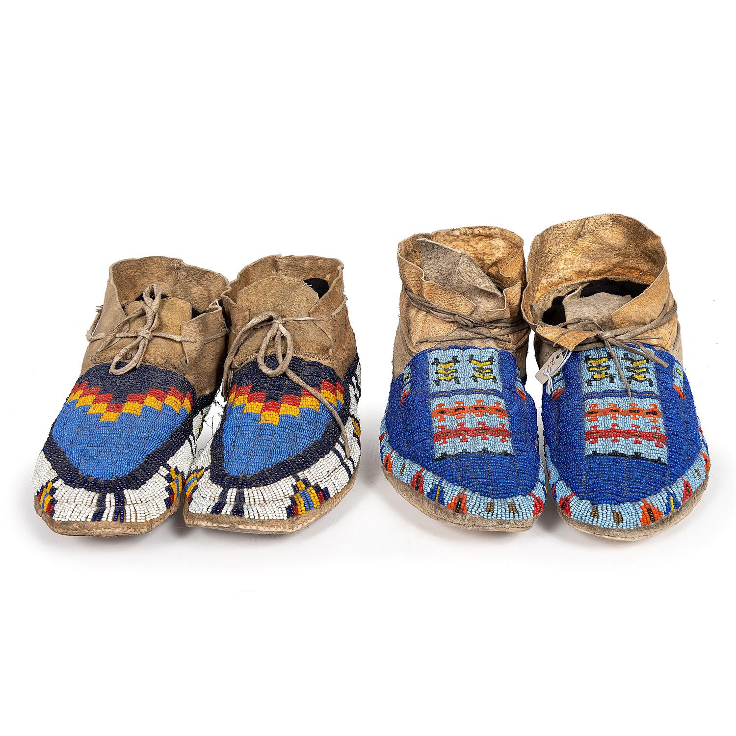 Plains Beaded Hide Moccasins