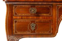 A German or Austrian Brass Inlaid Walnut Bureau Plat