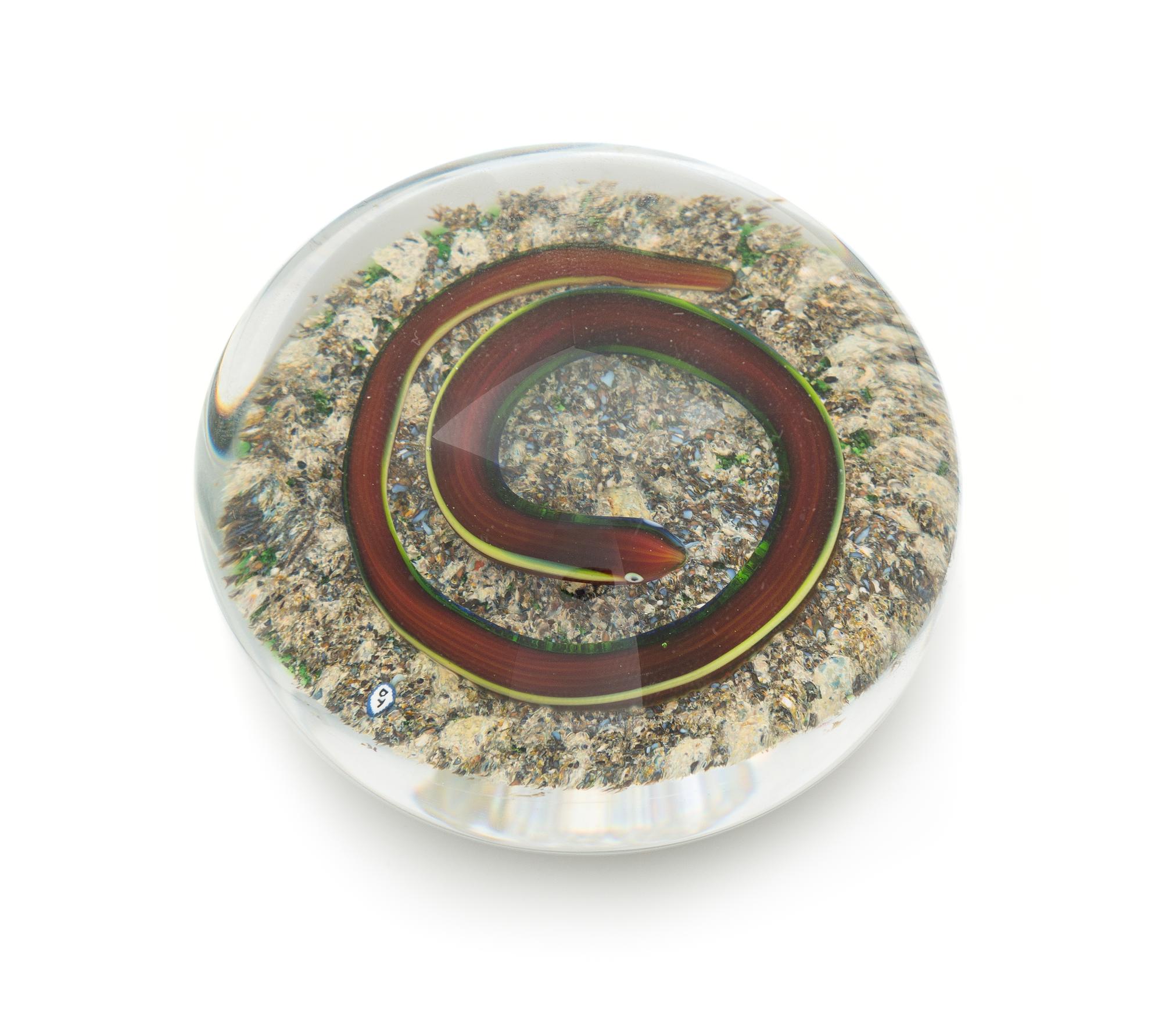 Delmo Tarsitano, (Italian, 1921-1990), a snake paperweight