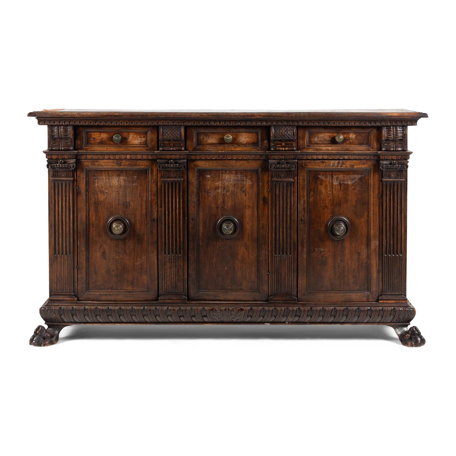 A North Italian Walnut Console Cabinet