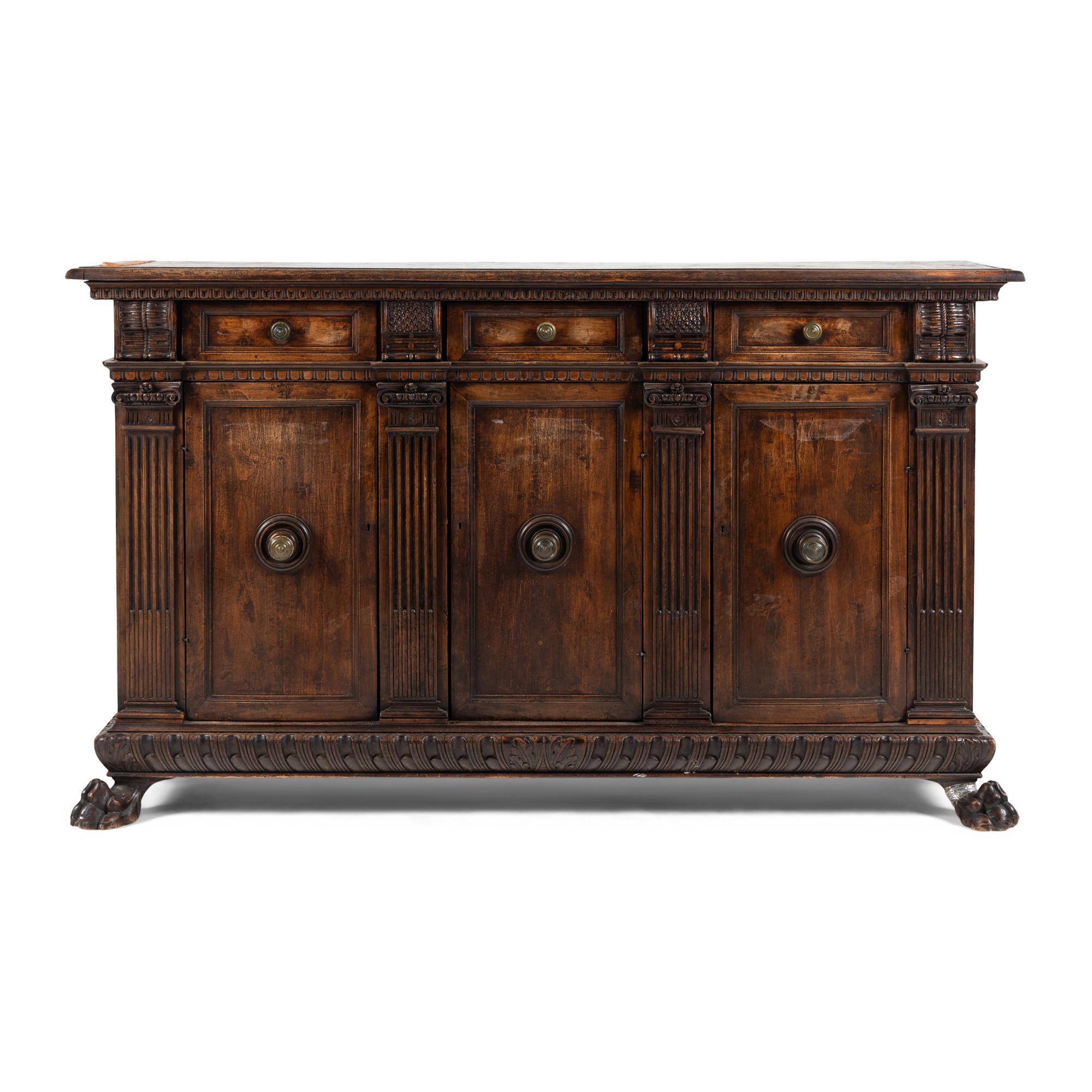 A North Italian Walnut Console Cabinet