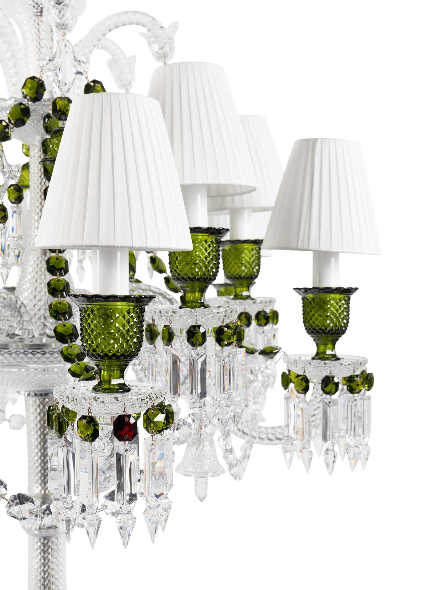 A Pair of Baccarat Zénith Cut Glass Twelve-Light Torchères