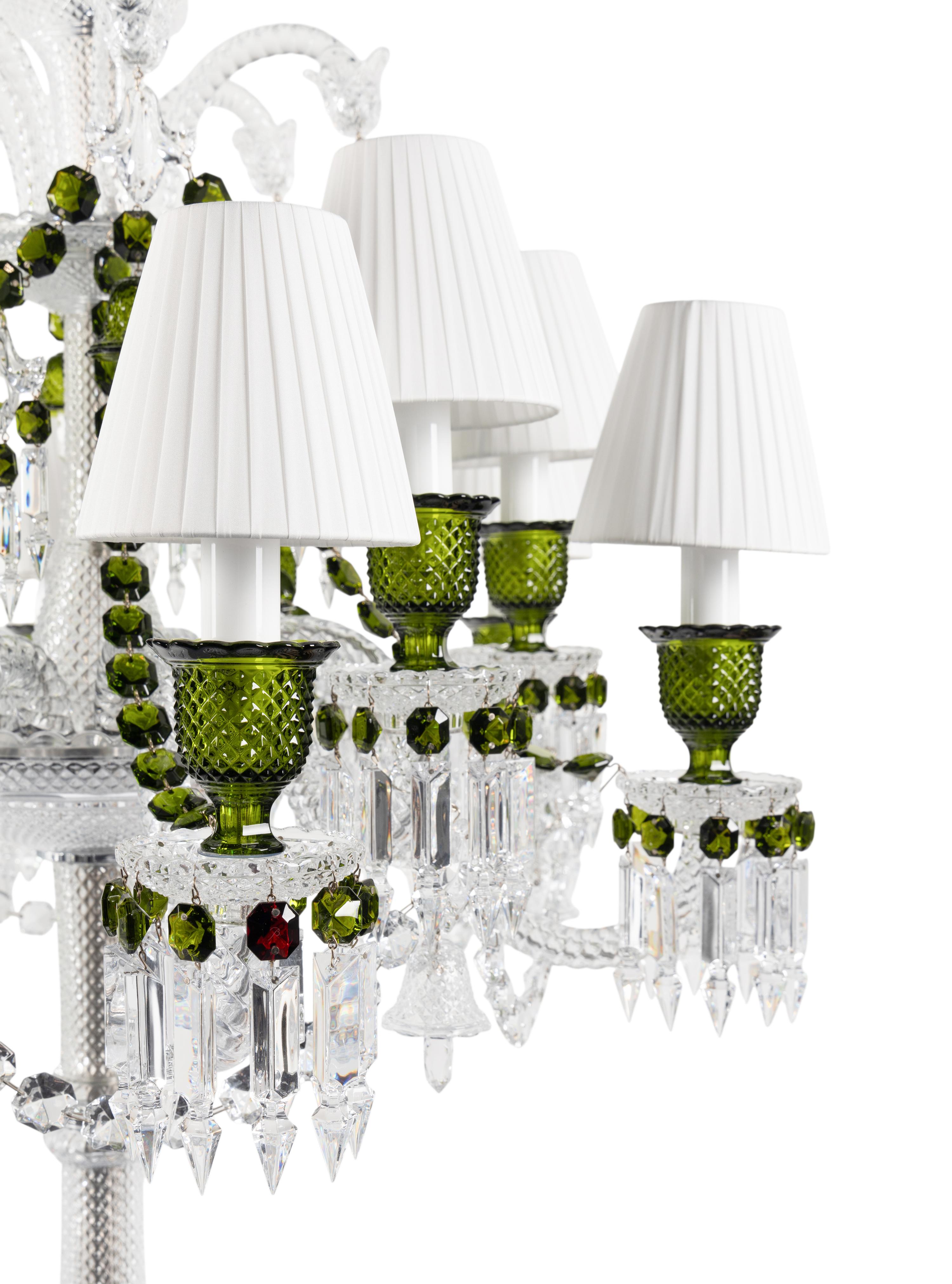 A Pair of Baccarat Zénith Cut Glass Twelve-Light Torchères