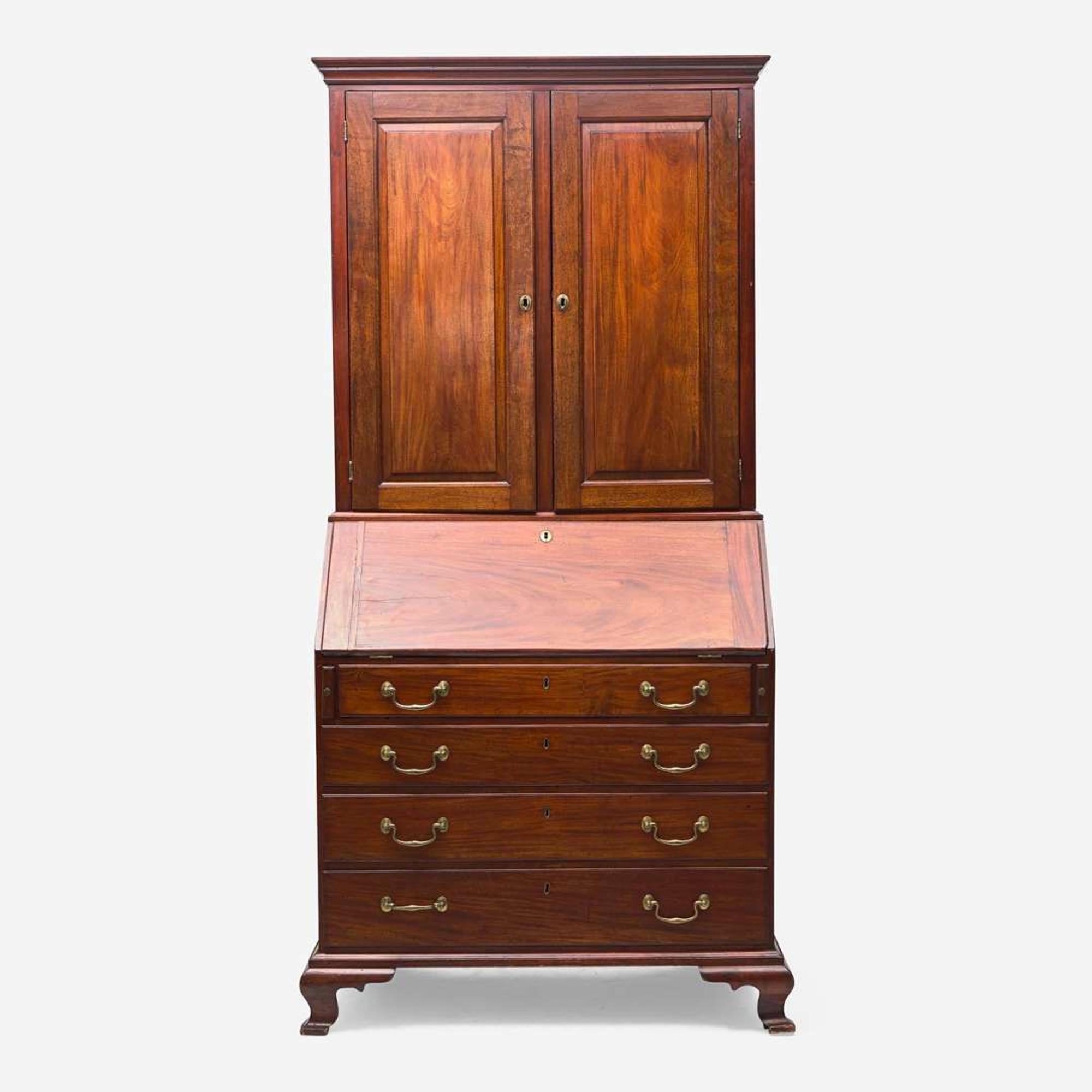 A Chippendale carved mahogany desk and bookcase Possibly Providence, Rhode Island, late 18th century