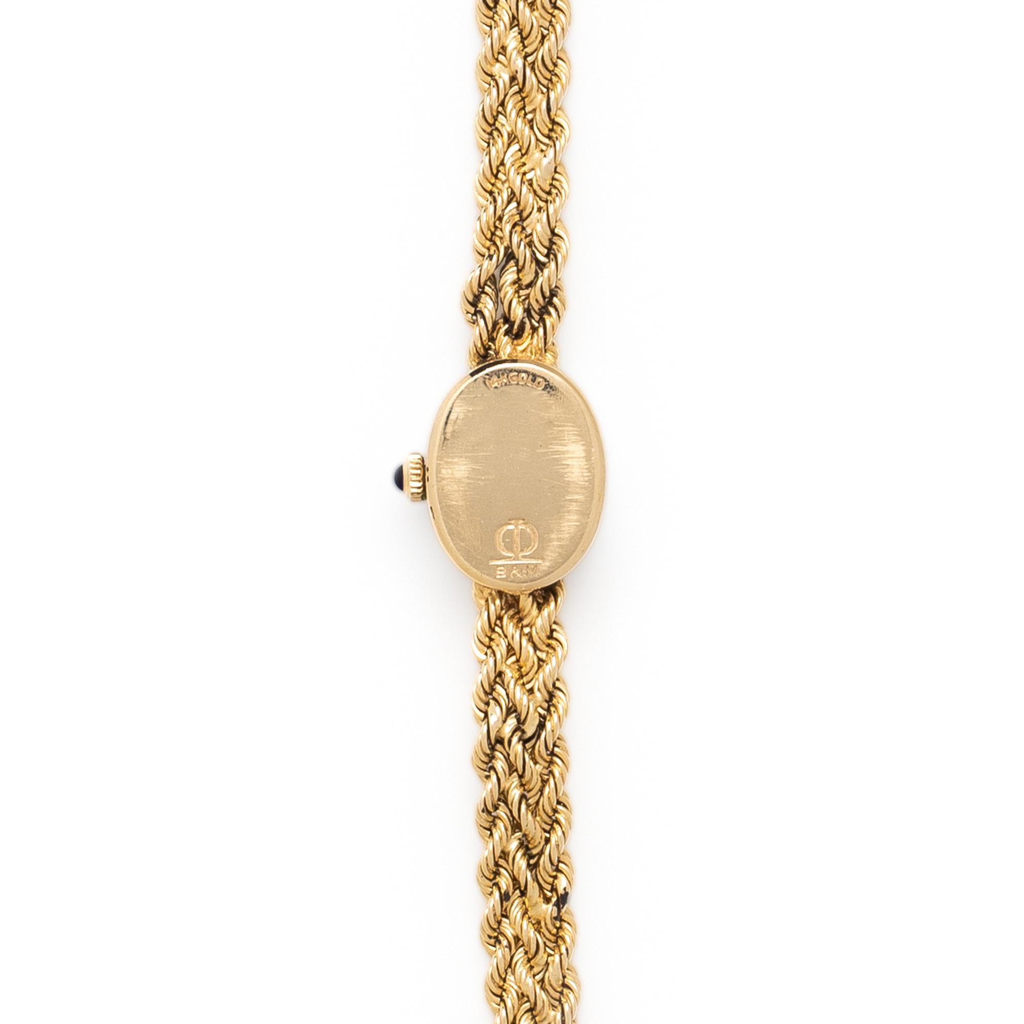 BAUME & MERCIER, YELLOW GOLD AND DIAMOND WATCH