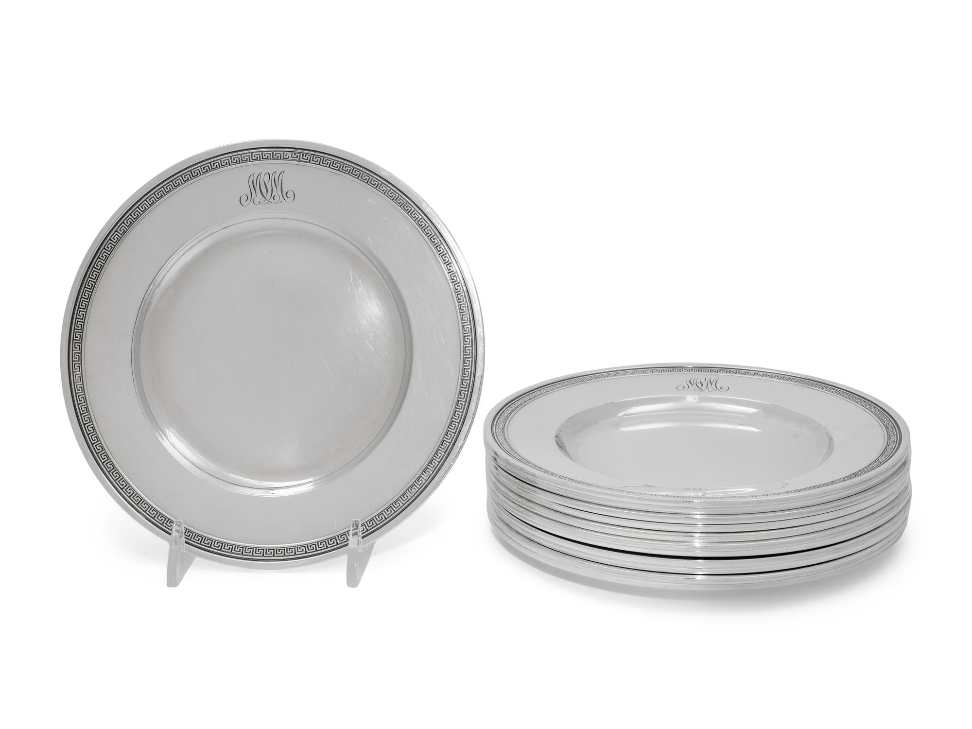 A Set of Twelve American Silver Bread Plates