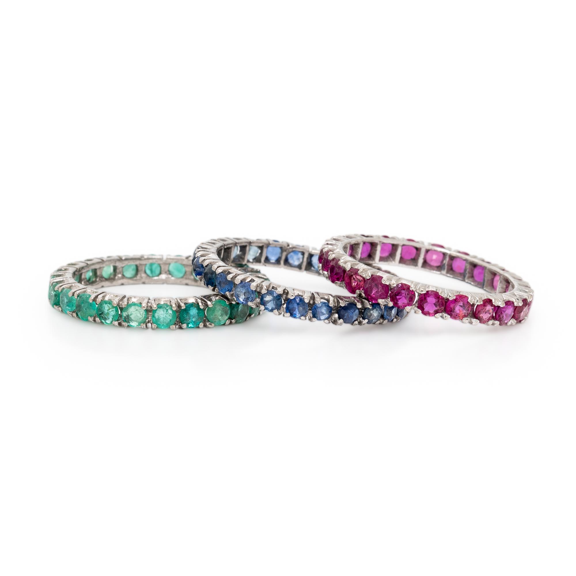 COLLECTION OF MULTIGEM ETERNITY BANDS