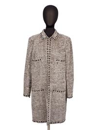 Chanel, Long Tweed Jacket with Snaps