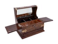 A Victorian Brass Mounted Oak Tantalus