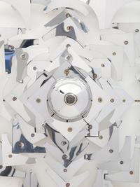 A Geometric Polished Steel Wall Sculpture