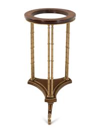 A Pair of Gilt Bronze and Burl Walnut Marble-Top Side Tables