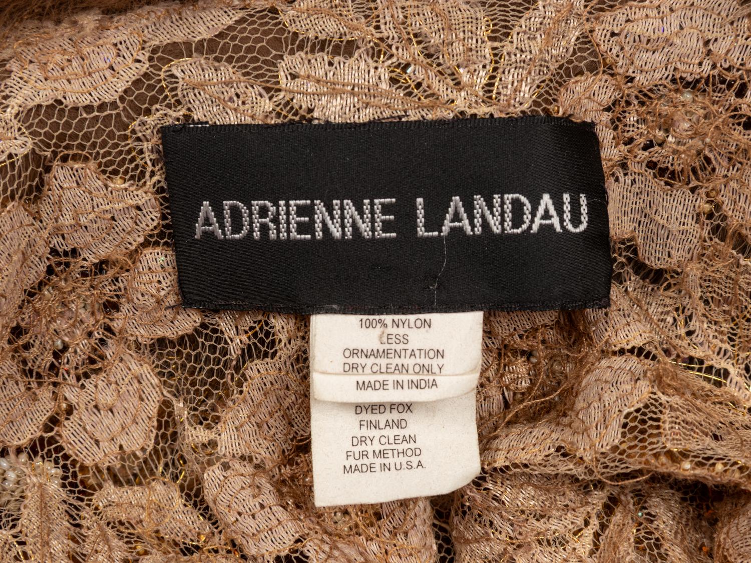 Adrienne Landau, Beaded Lace & Fur-Trimmed Robe