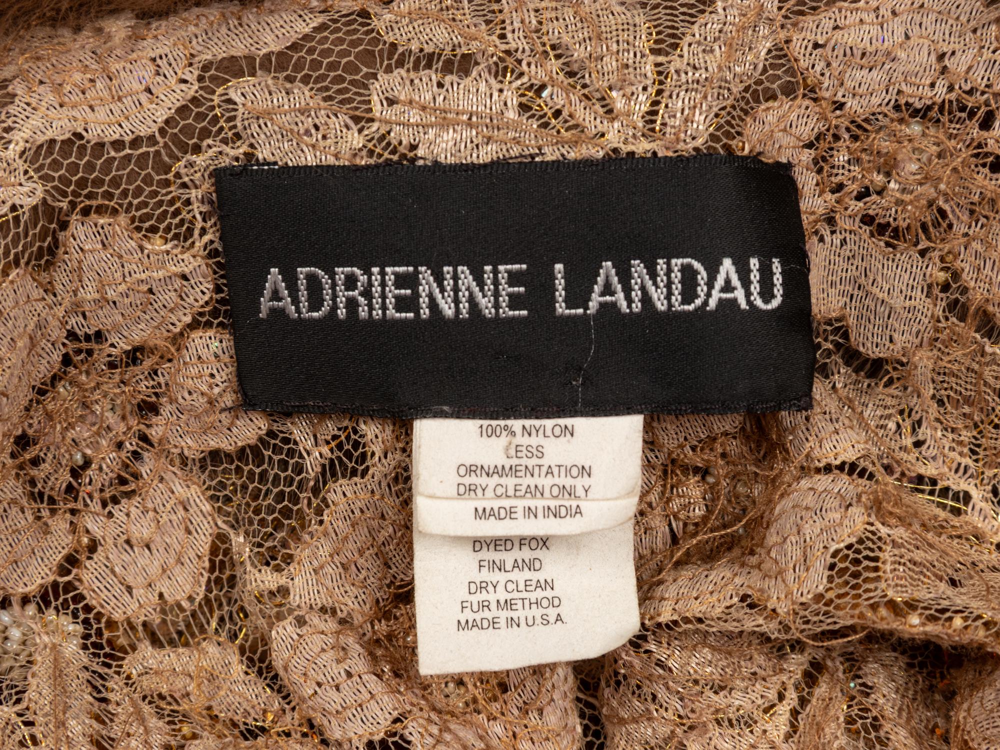 Adrienne Landau, Beaded Lace & Fur-Trimmed Robe